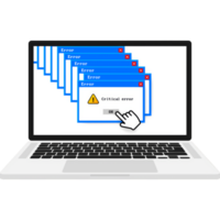 System error icon failure pc interface. Error message computer window alert popup png