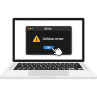 System error icon failure pc interface. Error message computer window alert popup png
