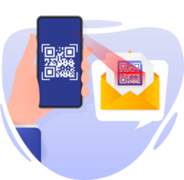 Scan code on smartphone. Bar code png