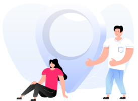 Point pin and people png
