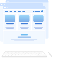 Web UI-UX design, web development. Digital industry. illustration. png