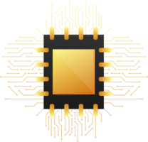 Computer Processor chip, CPU Microprocessor. illustration. png