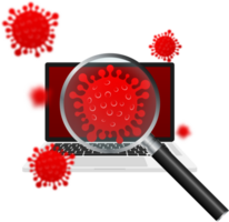 Computer virus. Programming code. Malware caution. illustration. png