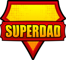 Superdad logo template. Frame with divergent rays. Super dad shield. png
