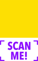 Scan me icon with QR code. Inscription scan me. QR code label. png