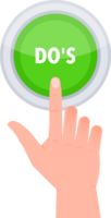 Dos and donts button. Good and Bad Icon. Positive and negative sign. png