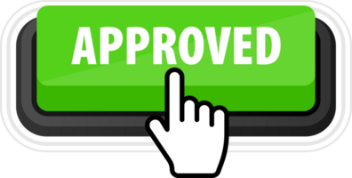Approved rejected button, sign. Check mark, approval sign. png