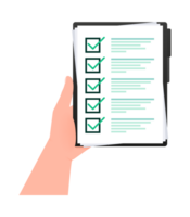 Checklist clipboard, check list and check marks. To-do list, survey. Online exam. png