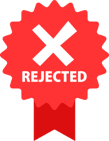 Approved and rejected label. Right and wrong button. Check mark and cross. png