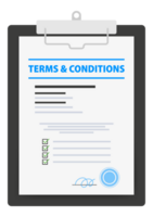 Terms and conditions document. Legal agreements between a service provider and a person who wants to use that service. stock illustration. png