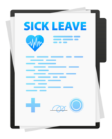 Medical document. Sick leave certificate. stock illustration. png