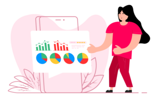 Man working for data analytics. Financial administration. Product testing, data analysis. png
