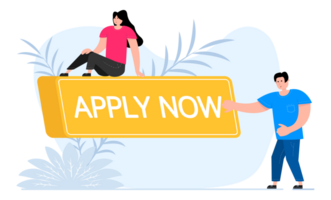 People press button with text Apply now. Click button for app and web design. png