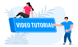 People press button with text tutorial. Click button for app and web design. png