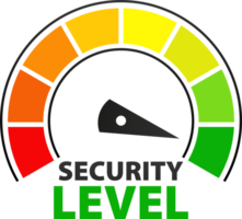 Security level speedometer. Internet network security. png