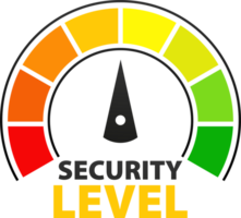 Security level speedometer. Internet network security. png