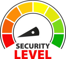 Security level speedometer. Internet network security. png