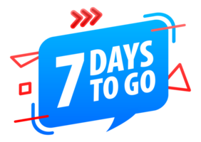 7 Days to go icon. Days Left Badges. Offer countdown date number. Timer, Hourglass icon. png
