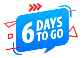 6 Days to go icon. Days Left Badges. Offer countdown date number. Timer, Hourglass icon. png