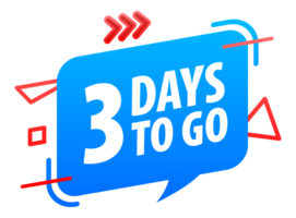 3 Days to go icon. Days Left Badges. Offer countdown date number. Timer, Hourglass icon. png