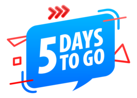 5 Days to go icon. Days Left Badges. Offer countdown date number. Timer, Hourglass icon. png