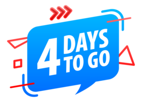 4 Days to go icon. Days Left Badges. Offer countdown date number. Timer, Hourglass icon. png