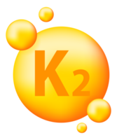 Vitamin K2 with realistic drop. Particles of vitamins in the middle. png