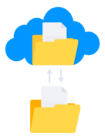 Cloud file sync. File Folder with synchronization Cloud. Data transfer png