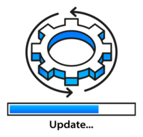 System software update and upgrade. Install new software. Installing app patch png