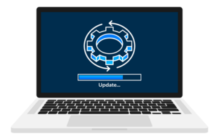 System software update and upgrade. Install new software. Installing app patch png