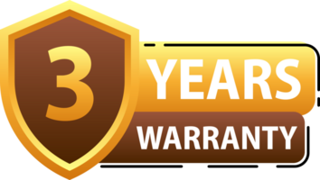 Years warranty shield label. Assuring Quality and Durability with Extended Warranty Coverage png