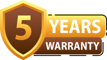 Years warranty shield label. Assuring Quality and Durability with Extended Warranty Coverage png