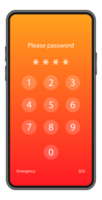 Smartphone with passcode lock screen interface. Protecting Your Smartphone and Personal Data from Unauthorized Access png
