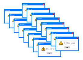 Old computer window, Critical error. Blank template window in retro style. Error message png