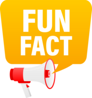 Megaphone label set with text fun fact. Fun fact announcement banner png
