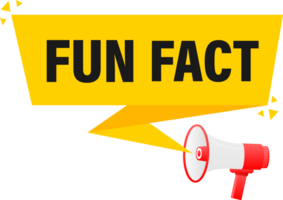 Megaphone label set with text fun fact. Fun fact announcement banner png