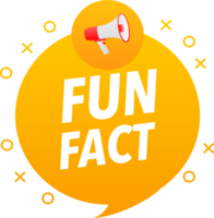 Megaphone label set with text fun fact. Fun fact announcement banner png