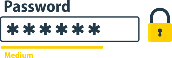 Password weak, medium and strong. User data protection. Safety requirement. Password complexity level png