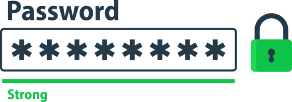 Password weak, medium and strong. User data protection. Safety requirement. Password complexity level png