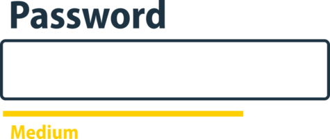 Password weak, medium and strong. User data protection. Safety requirement. Password complexity level png