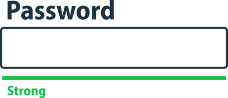 Password weak, medium and strong. User data protection. Safety requirement. Password complexity level png