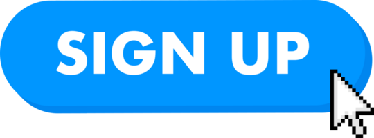 Set of Sign up button. Hand pointer clicking. Sign up web buttons png