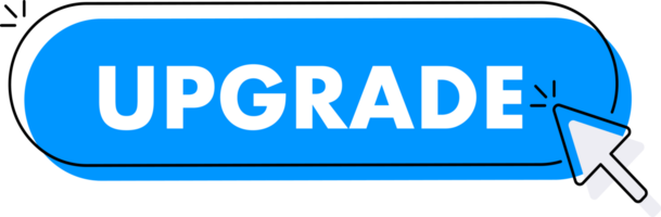 Set of upgrade button. Hand pointer clicking. Upgrade web buttons png