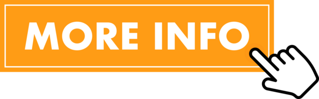 Set of more info button. Hand pointer clicking. More info web buttons png