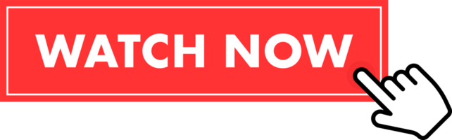 Set of Watch now button. Hand pointer clicking. Watch now web buttons png
