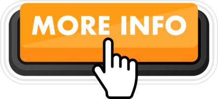 Set of more info button. Hand pointer clicking. More info web buttons png
