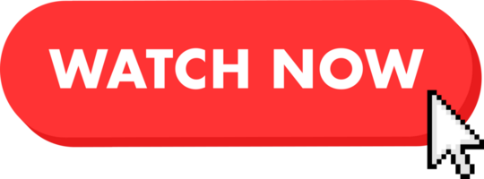 Set of Watch now button. Hand pointer clicking. Watch now web buttons png