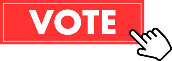 Set of Vote button. Hand pointer clicking. Vote web buttons png