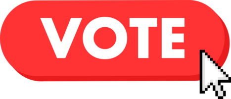 Set of Vote button. Hand pointer clicking. Vote web buttons png