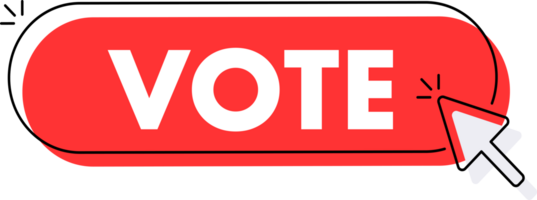 Set of Vote button. Hand pointer clicking. Vote web buttons png